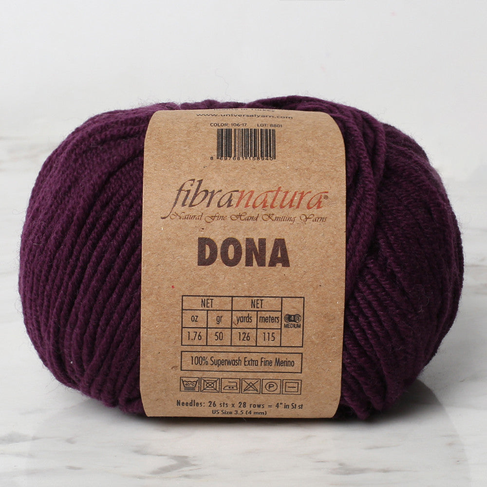 Fibra Natura Dona Yarn, Aubergine Purple - 106-17
