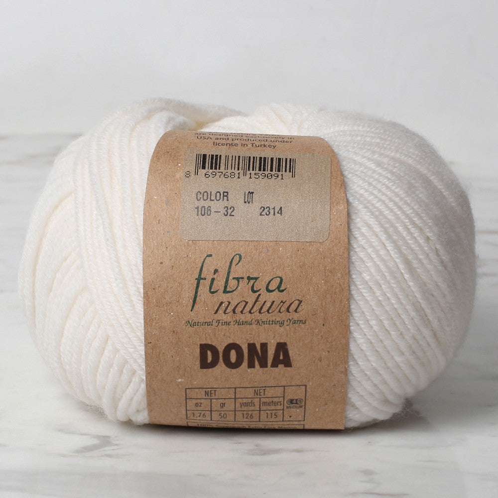 Fibra Natura Dona Yarn, Ecru - 106-32