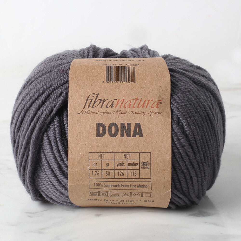 Fibra Natura Dona Yarn, Dark Grey - 106-30