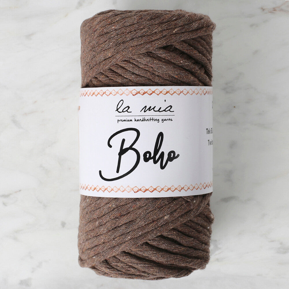La Mia Boho Cotton Macrame Cord, Dark Brown - L158
