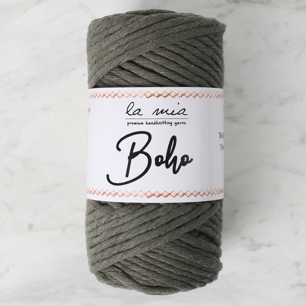 La Mia Boho Cotton Macrame Cord, Khaki Green - L216