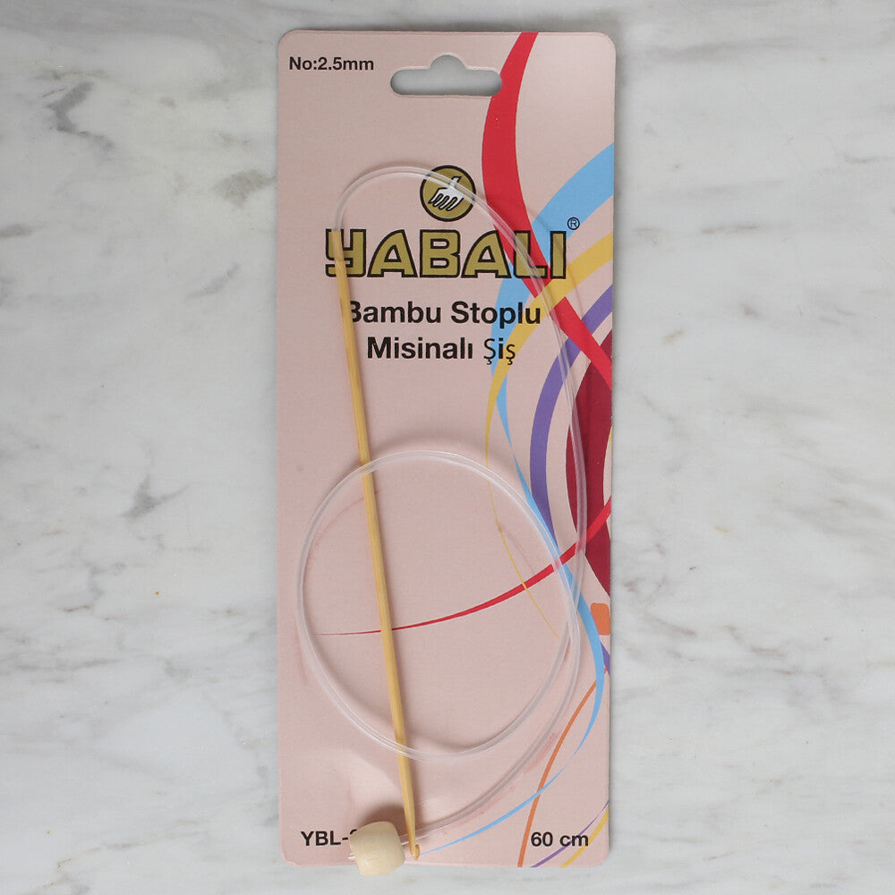 Yabalı Bambu (Bamboo) 2.5 mm 60 cm Flexible Tunisian/Afghan Crochet Hook - YB342