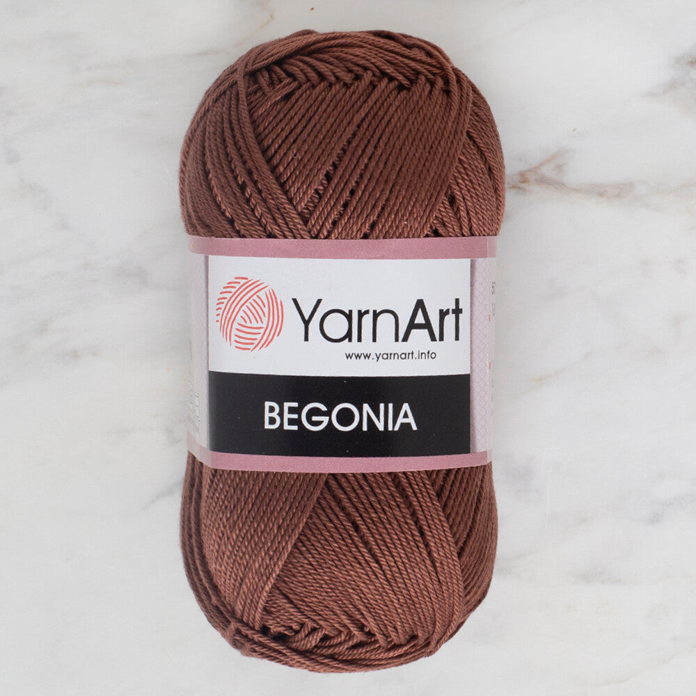 YarnArt Begonia 50gr Knitting Yarn, Brown - 0077