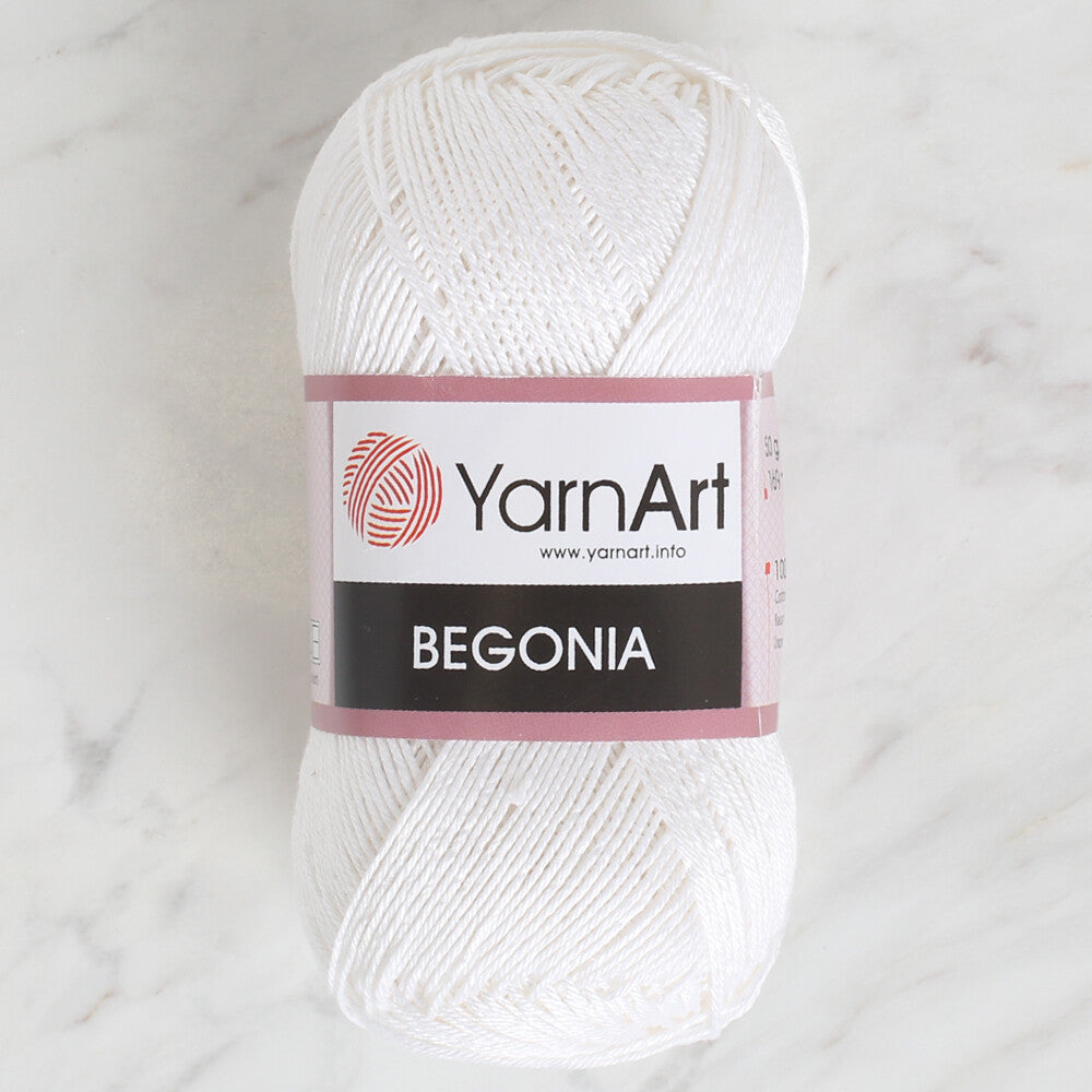 YarnArt Begonia 50gr Knitting Yarn, White - 003