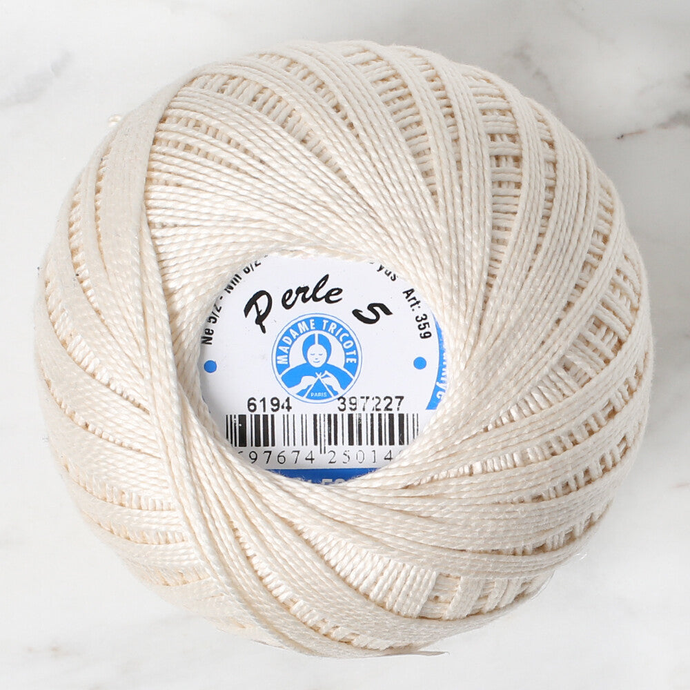 Madame Tricote Paris Perle No: 5 Lace Thread, Cream - 06194
