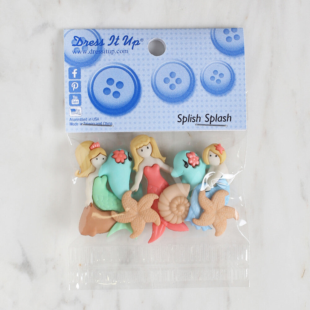 Dress It Up Creative Button Assortment, Splish Splash - 6556