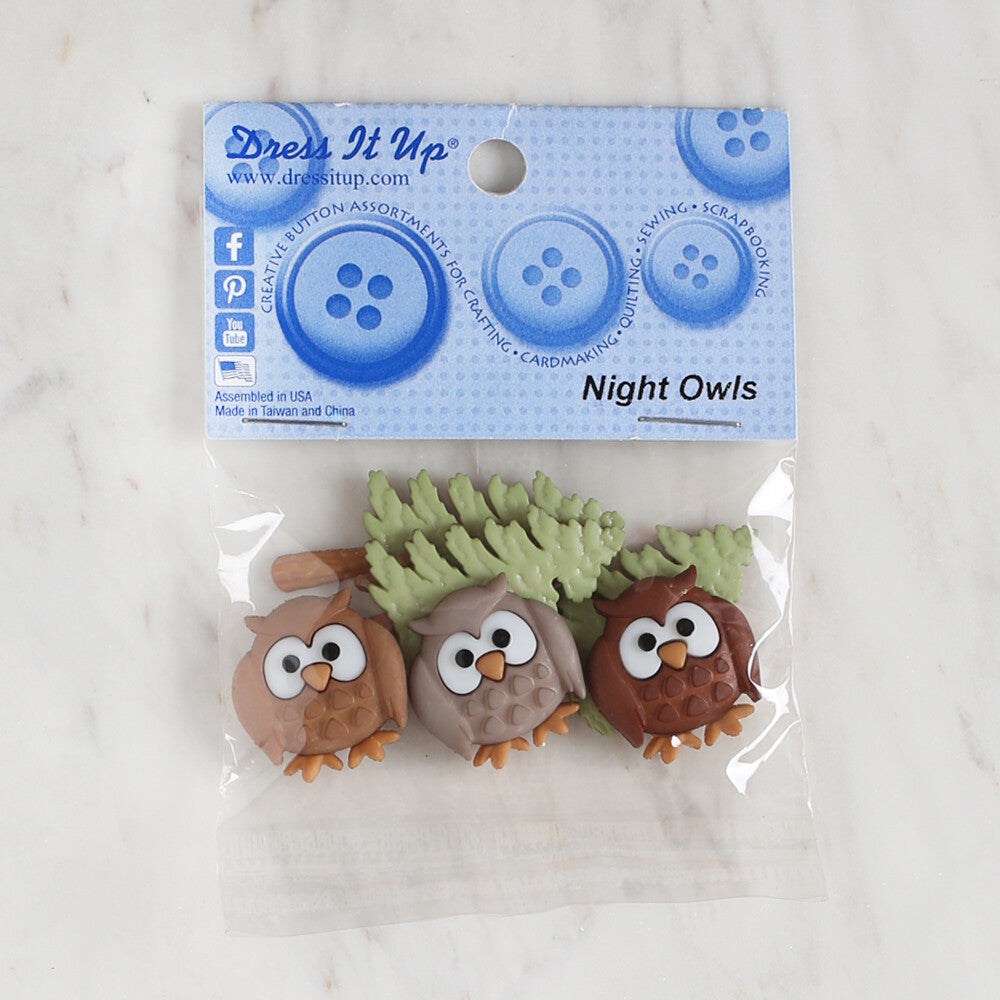 Dress It Up Creative Button Assortment, Night Owls - 5816