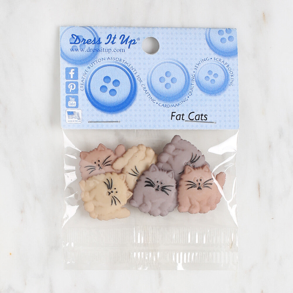 Dress It Up Creative Button Assortment, Fat Cats - 5830