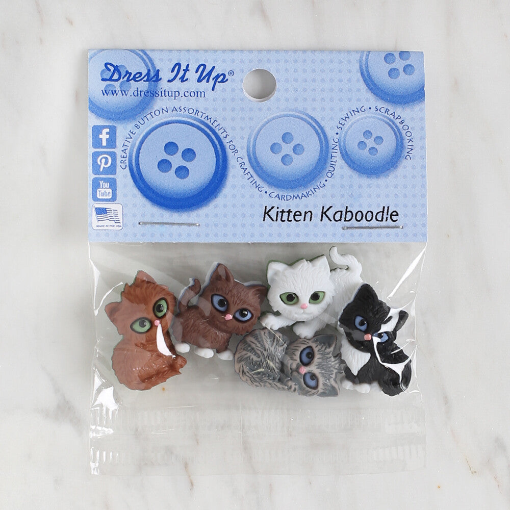 Dress It Up Creative Button Assortment, Assorted Colors Cats - 6971