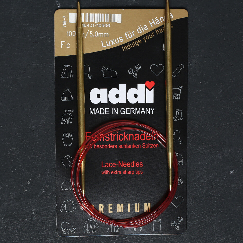 Addi 5mm 100cm Circular Lace Knitting Needles - 755-7/100/5