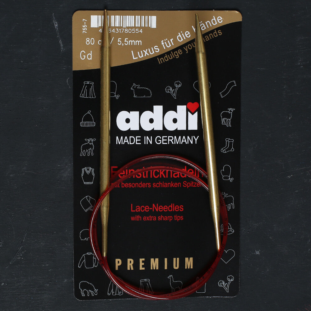 Addi Lace 5.5mm 80cm Circular Knitting Needles - 755-7