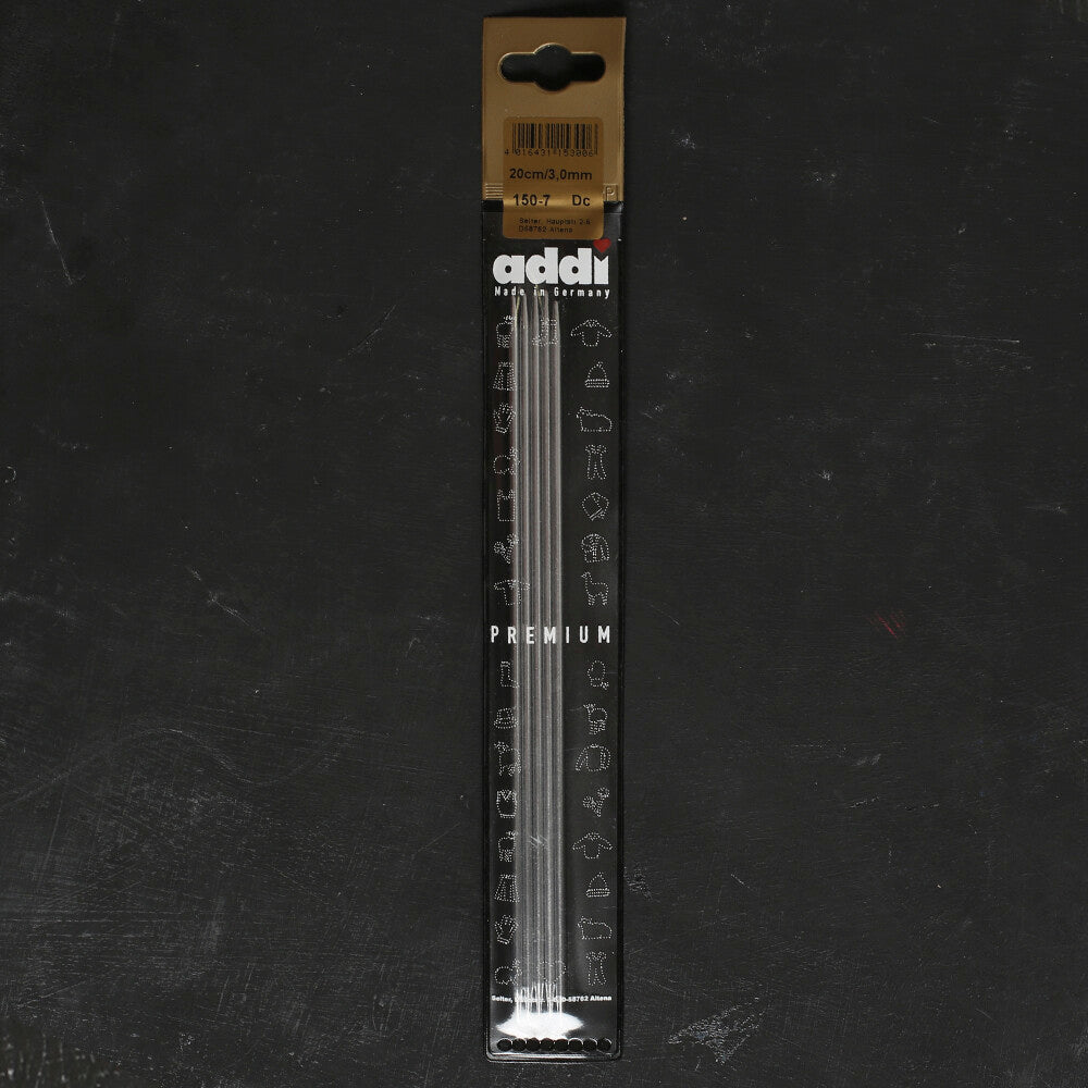 Addi 3mm 20cm Steel Double Pointed Knitting Needle - 150-7