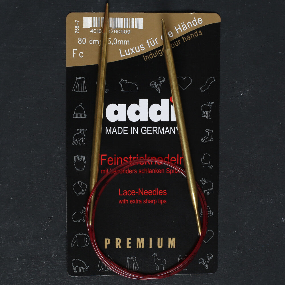 Addi 5mm 80cm Lace Circular Knitting Needles - 755-7