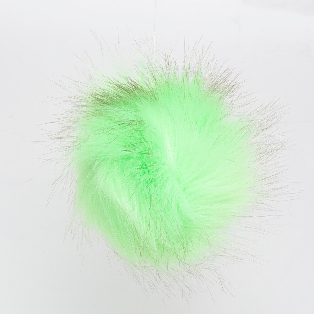 Loren Faux Fur Pom Pom, Phosphor Green