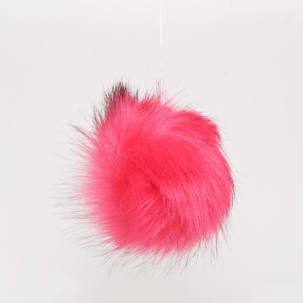 Loren Faux Fur Pom Pom, Fuchsia