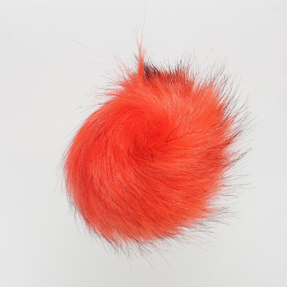 Loren Faux Fur Pom Pom, Orange