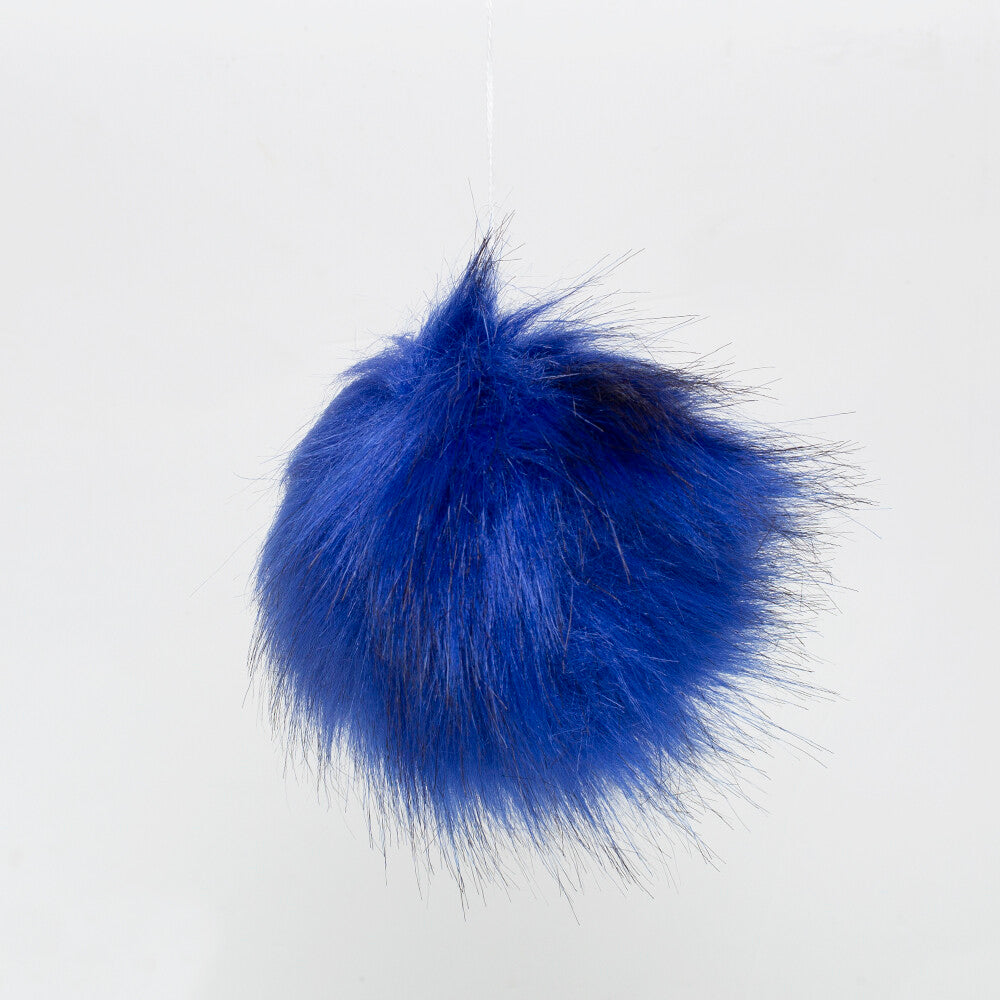 Loren Faux Fur Pom Pom, Blue