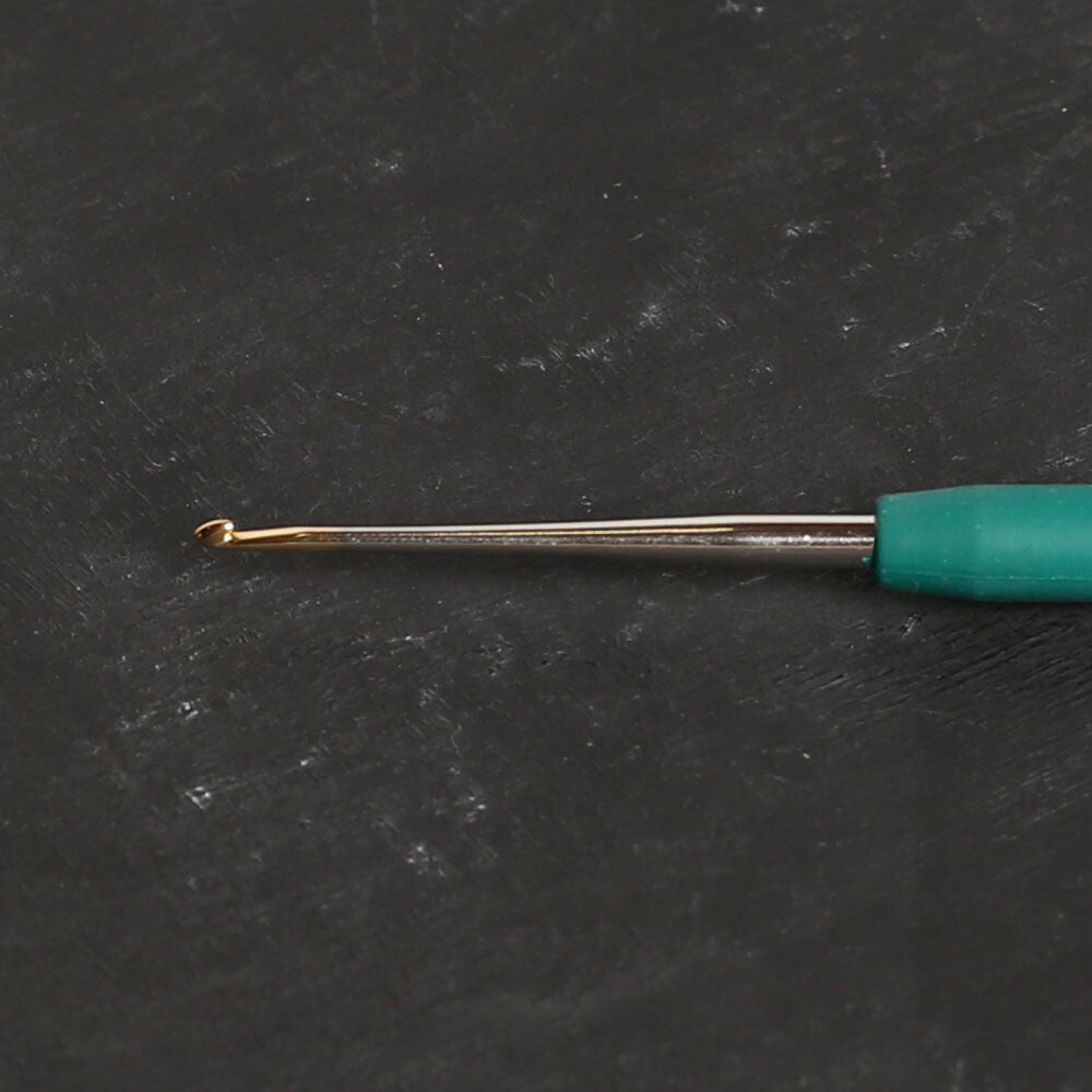 Tulip No:7 1.3 mm Crochet Hook with Soft Handle, 14 cm, Green - T-9GE