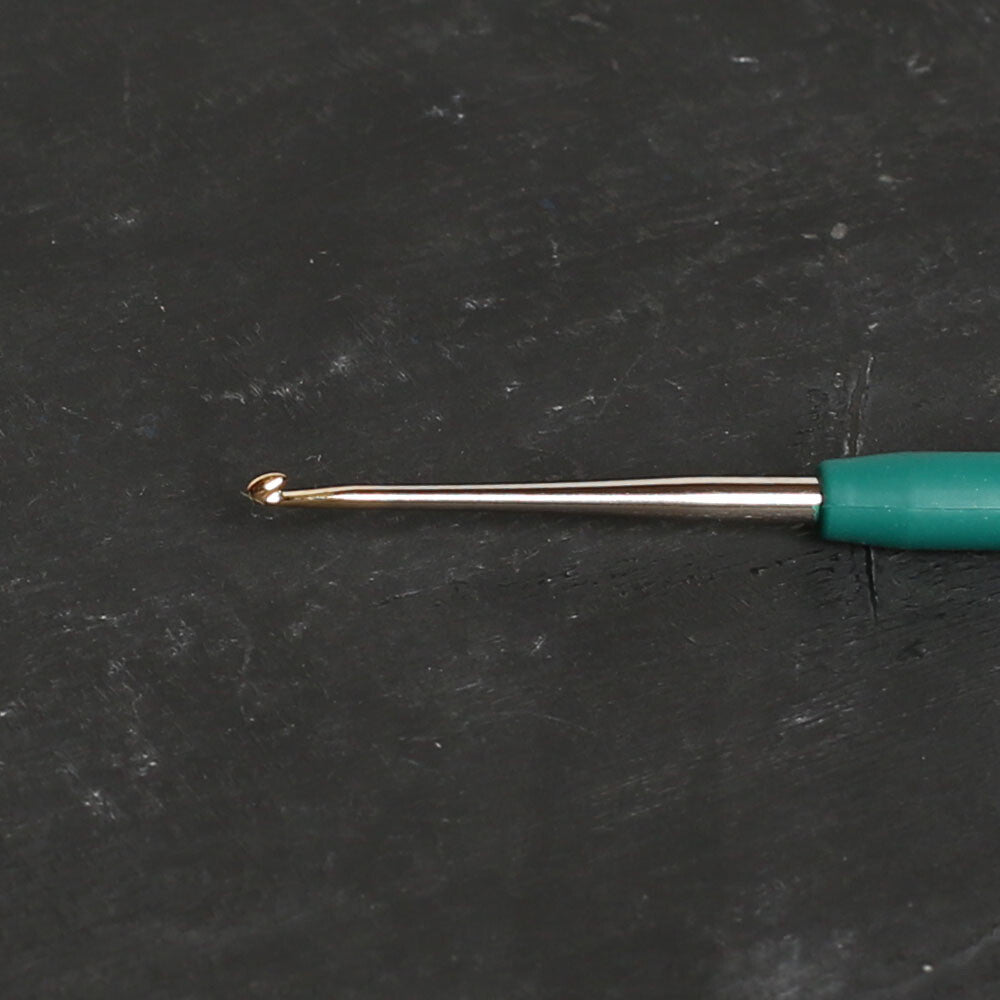 Tulip 1.40mm-No.6 Crochet Hook with Soft Handle, 14 cm, Green - T-9GE