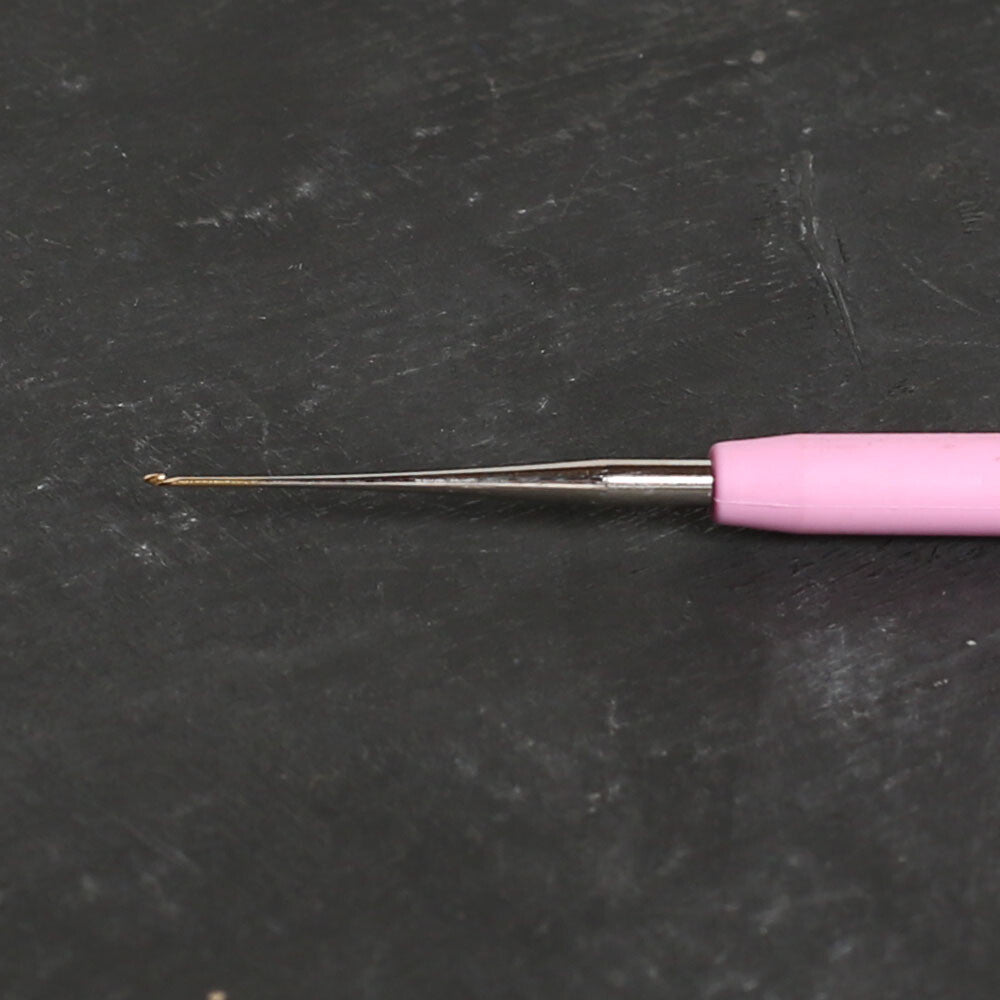 Tulip 0.50mm-No.22 Crochet Hook with Soft Handle, 14 cm, Brown - T-9GE