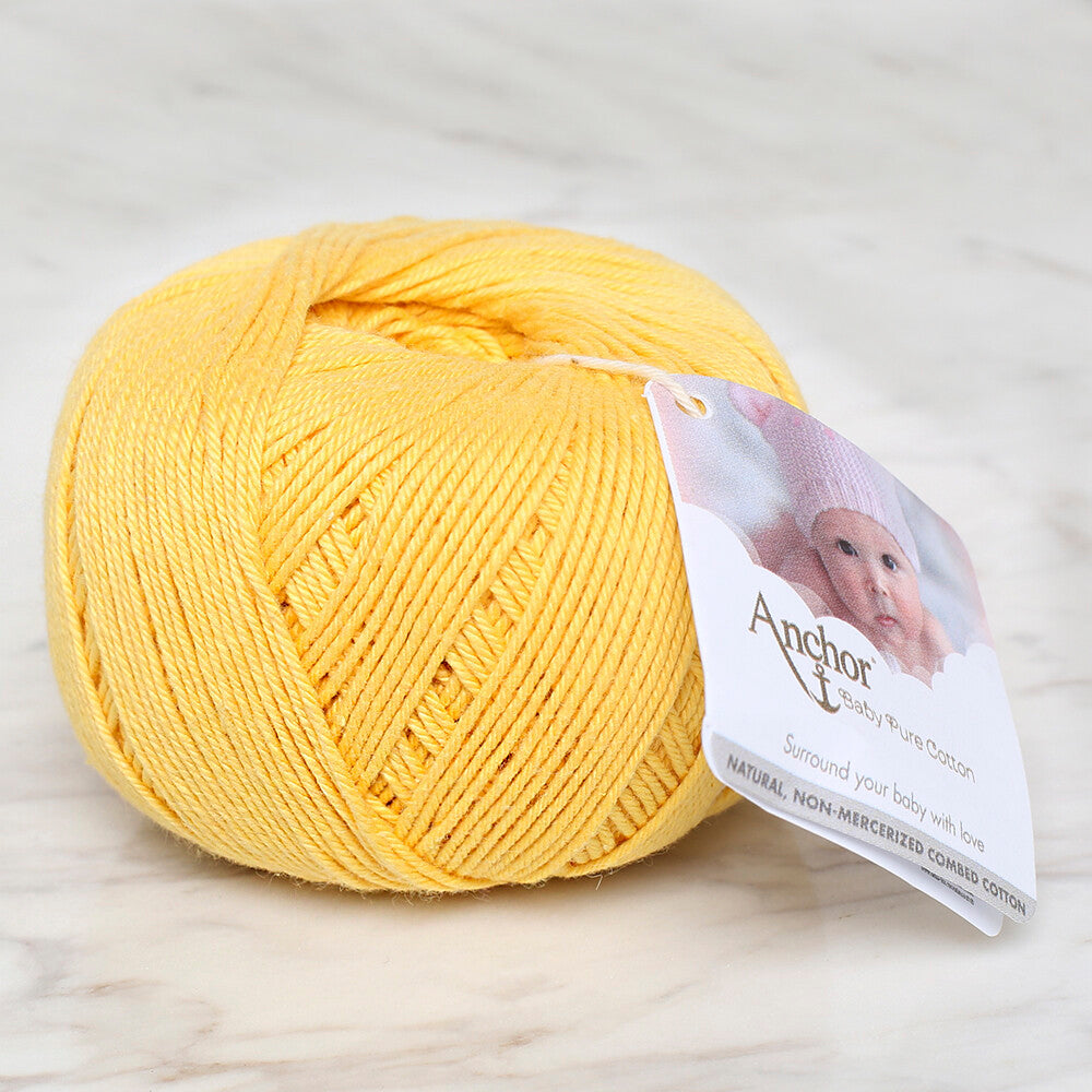 Anchor Baby Pure Cotton 4ply Yarn, Yellow 4804000 00305