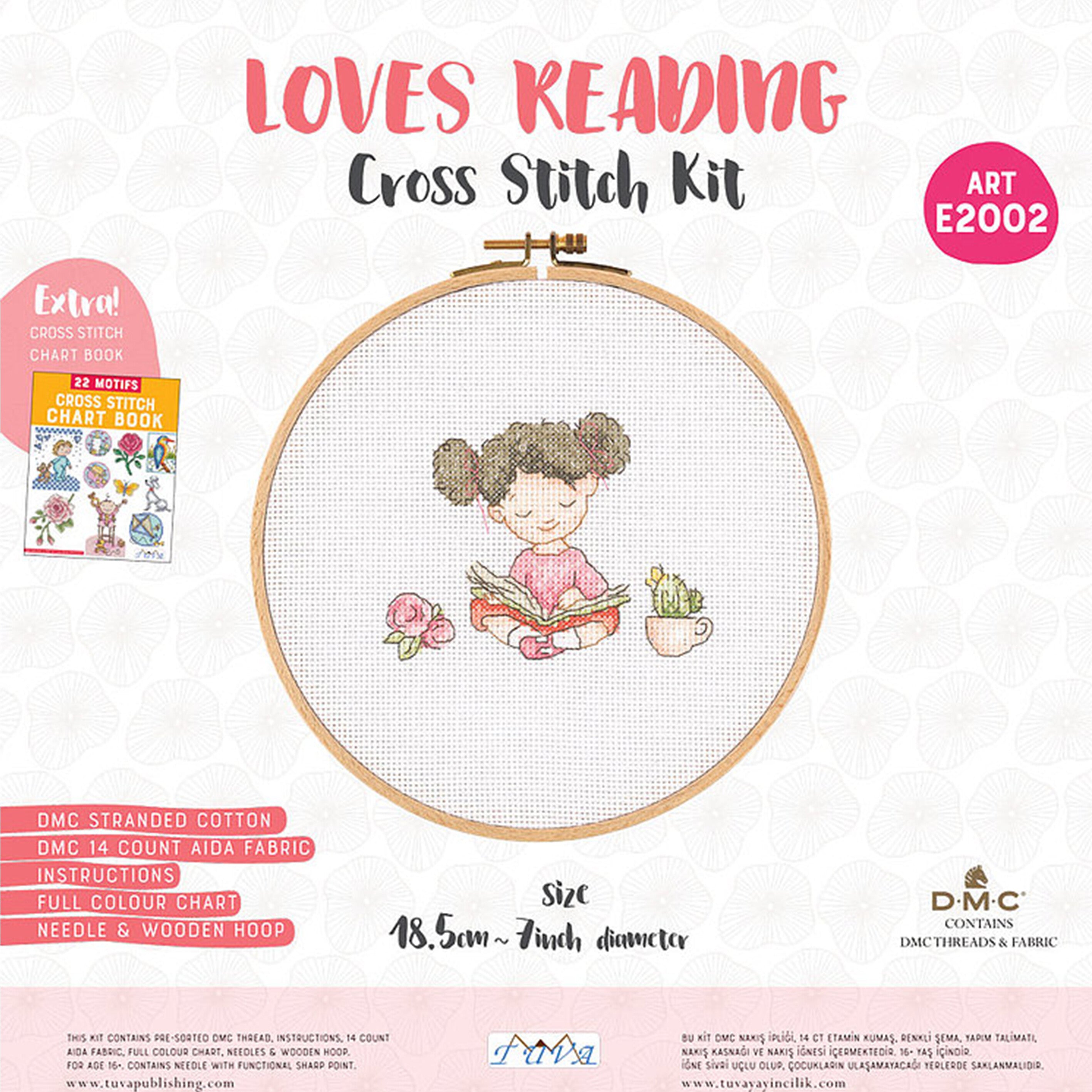 Tuva Cross Stitch Kit, Loves Reading- E2002