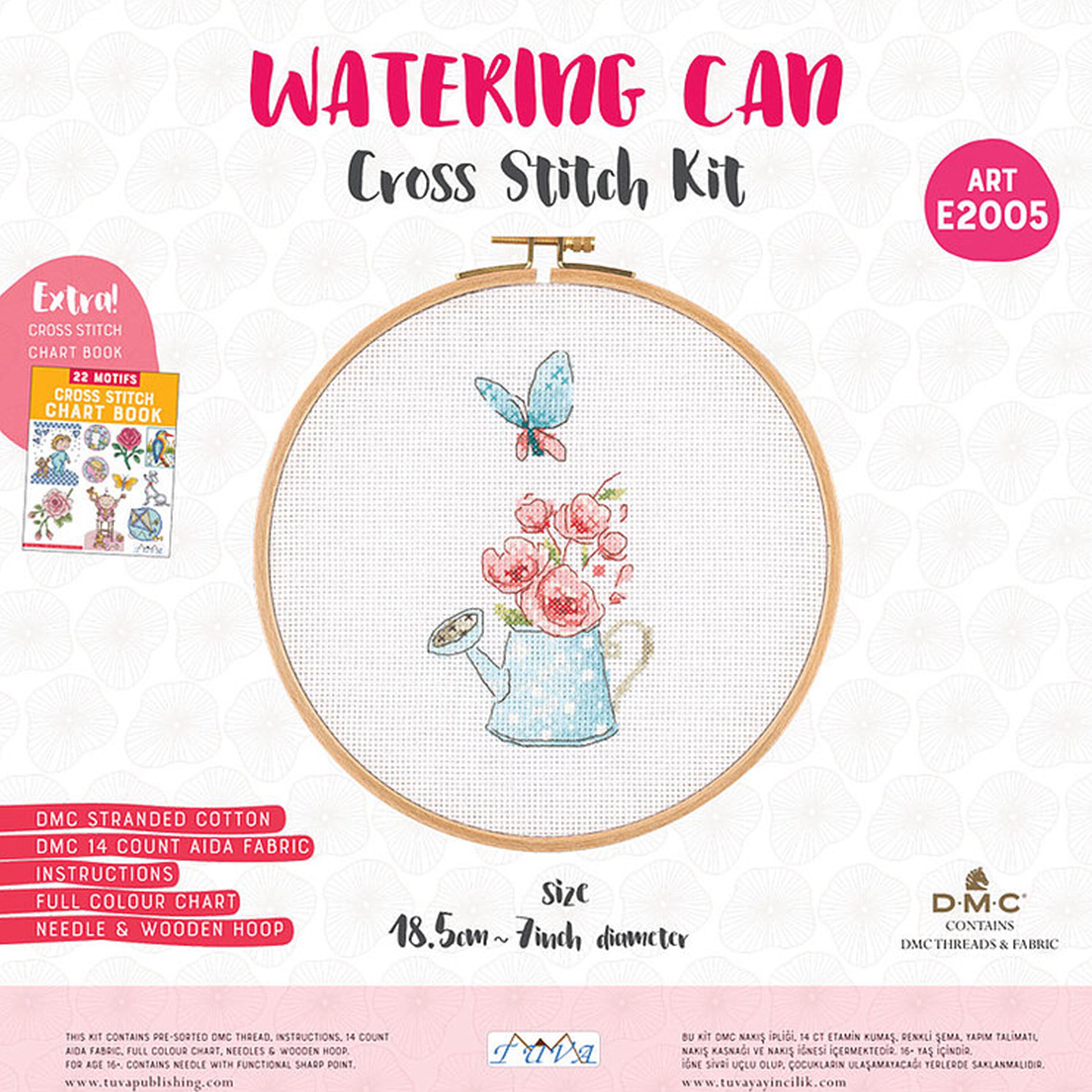 Tuva Cross Stitch Kit, Watering Can - E2005