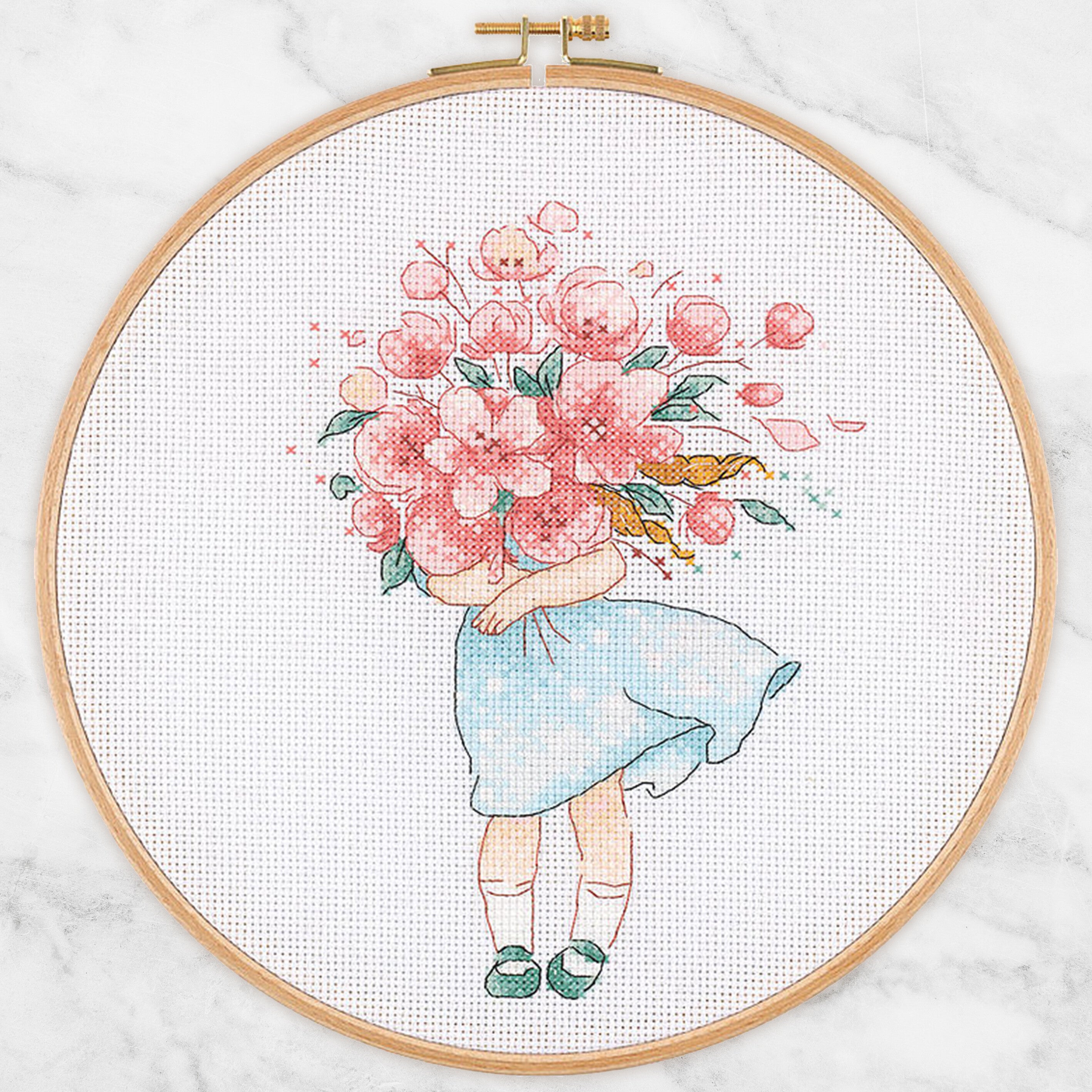 Tuva Cross Stitch Kit, Flower Bouquet - E2609