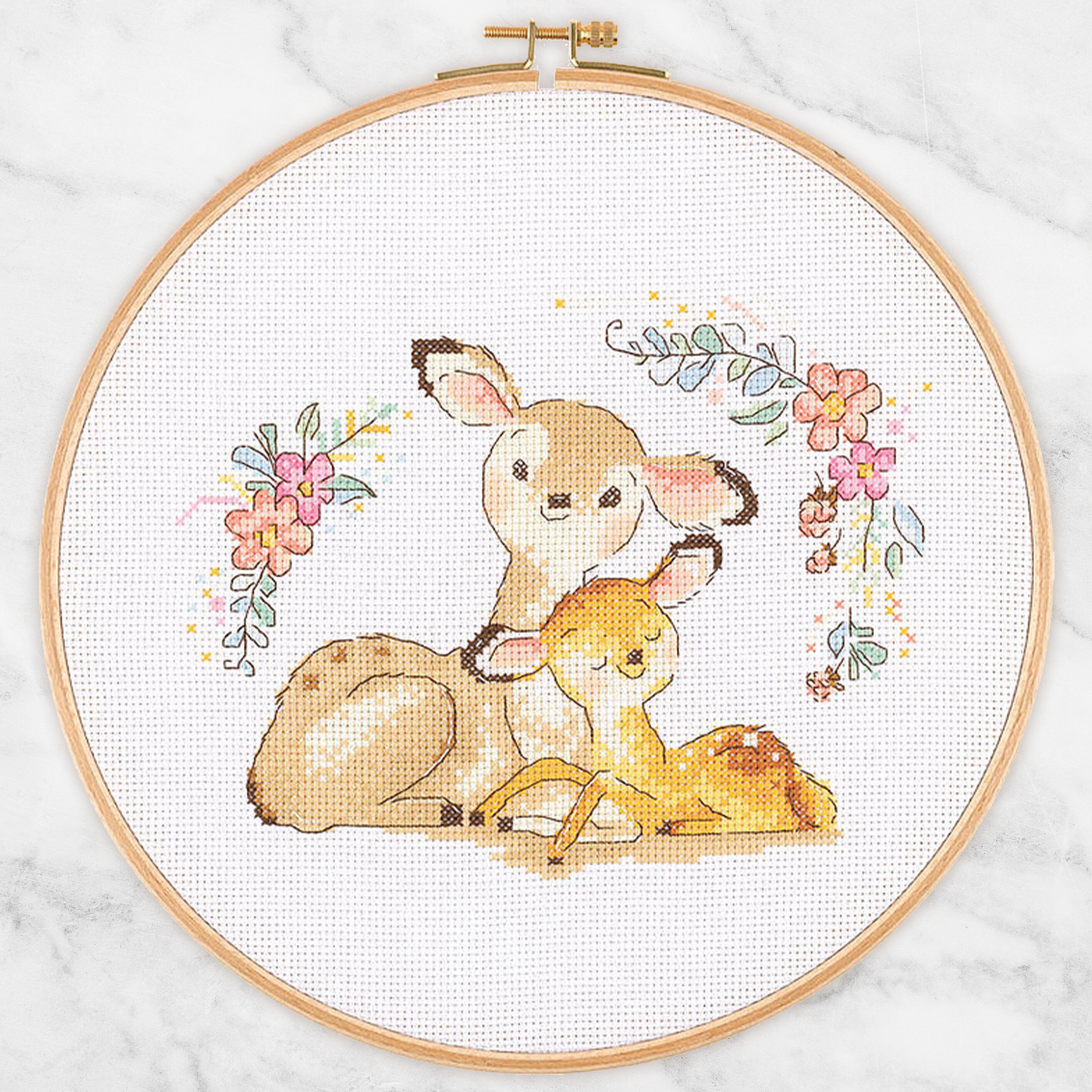 Tuva Cross Stitch Kit, Happy Baby Deer - E2604