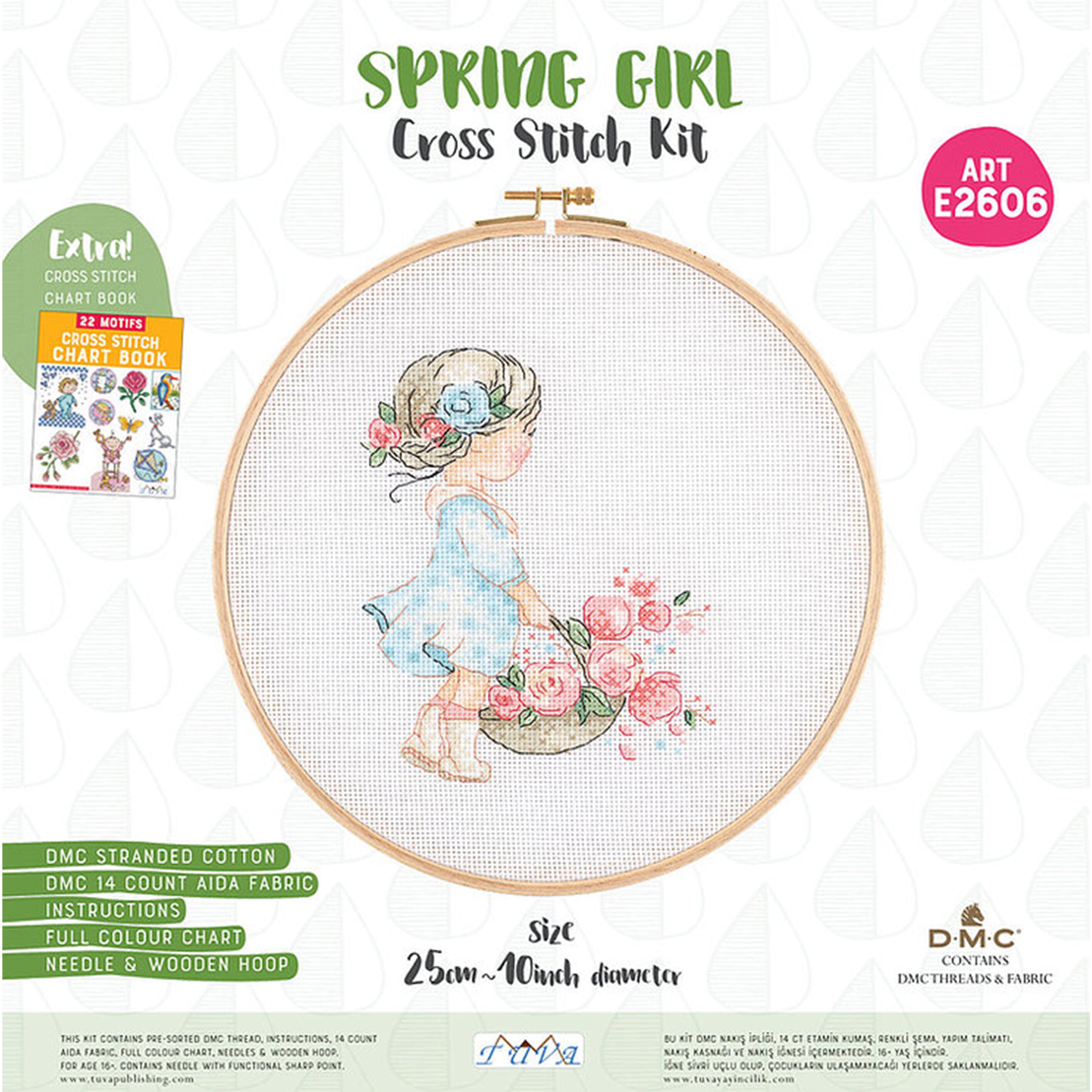 Tuva Cross Stitch Kit, Spring Girl - E2606