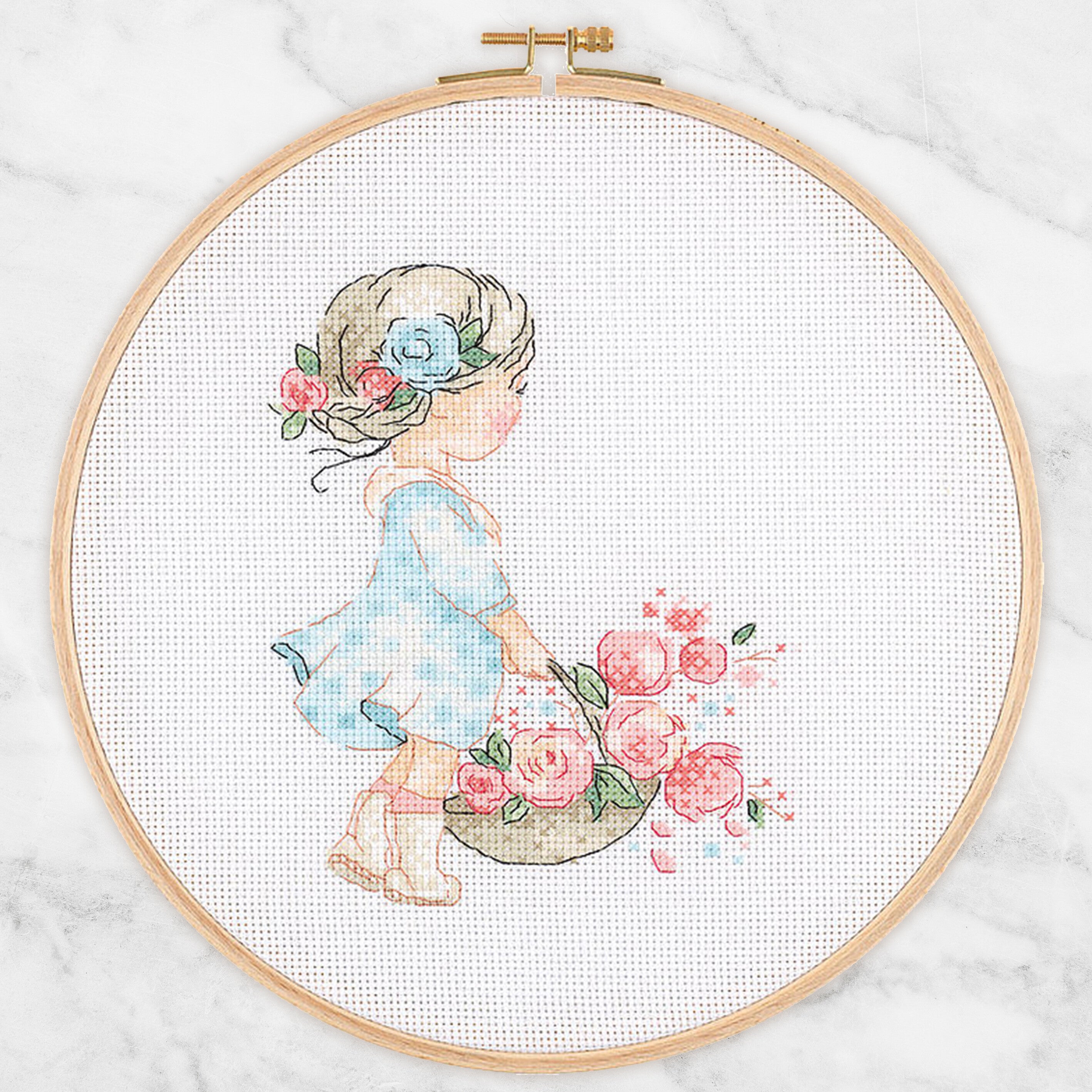 Tuva Cross Stitch Kit, Spring Girl - E2606