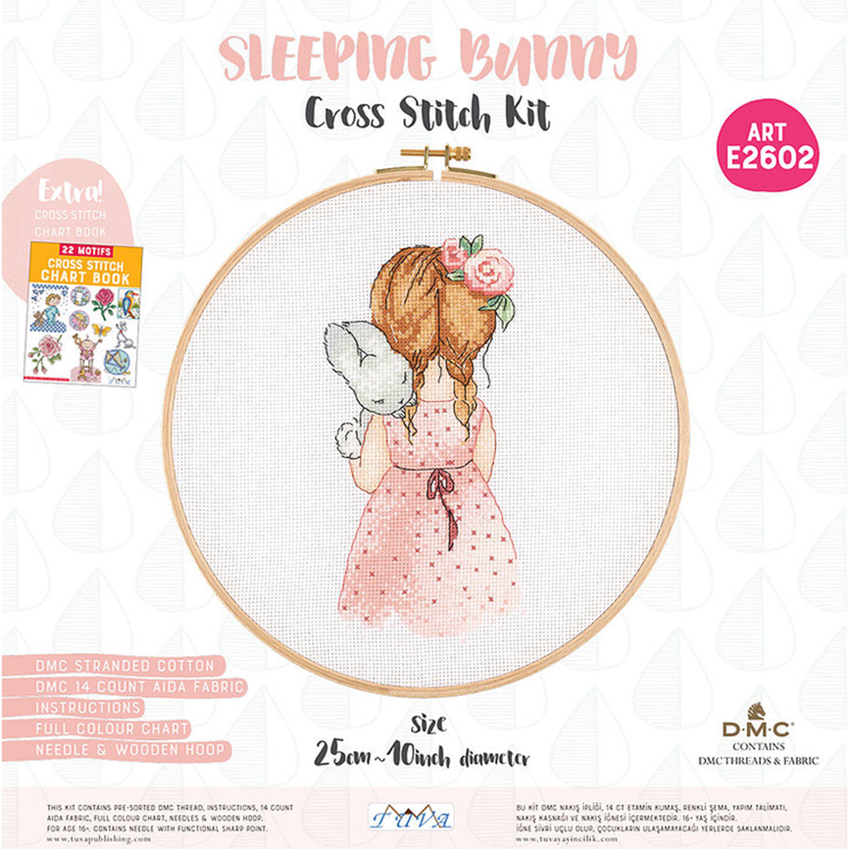 Tuva Cross Stitch Kit, Sleeping Bunny - E2602