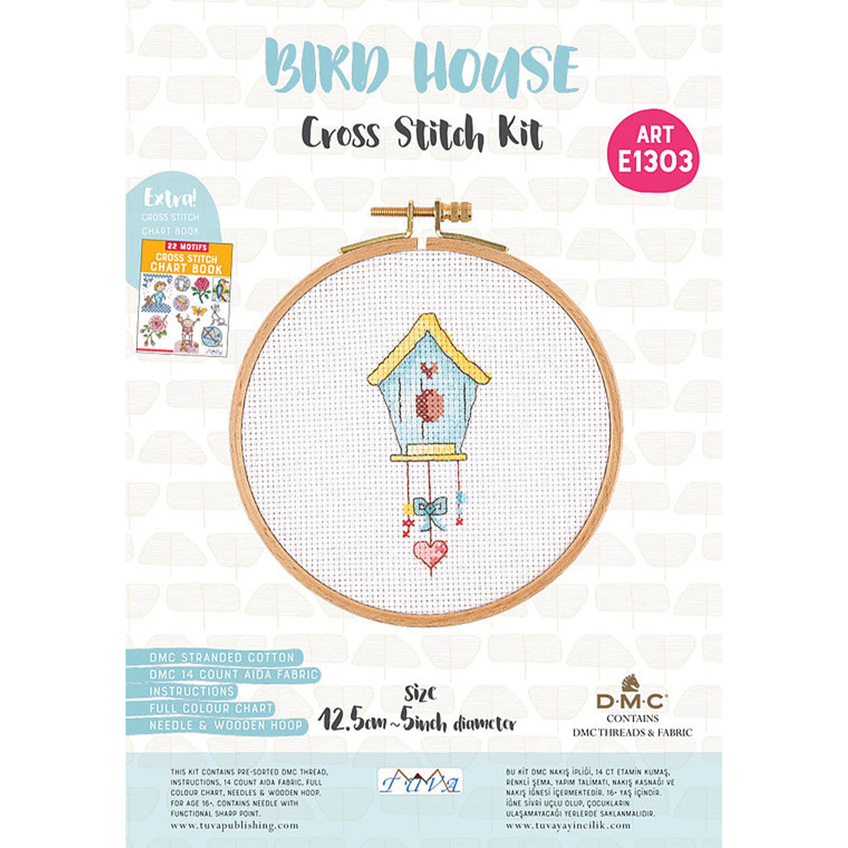Tuva Cross Stitch Kit, Bird House - E1303