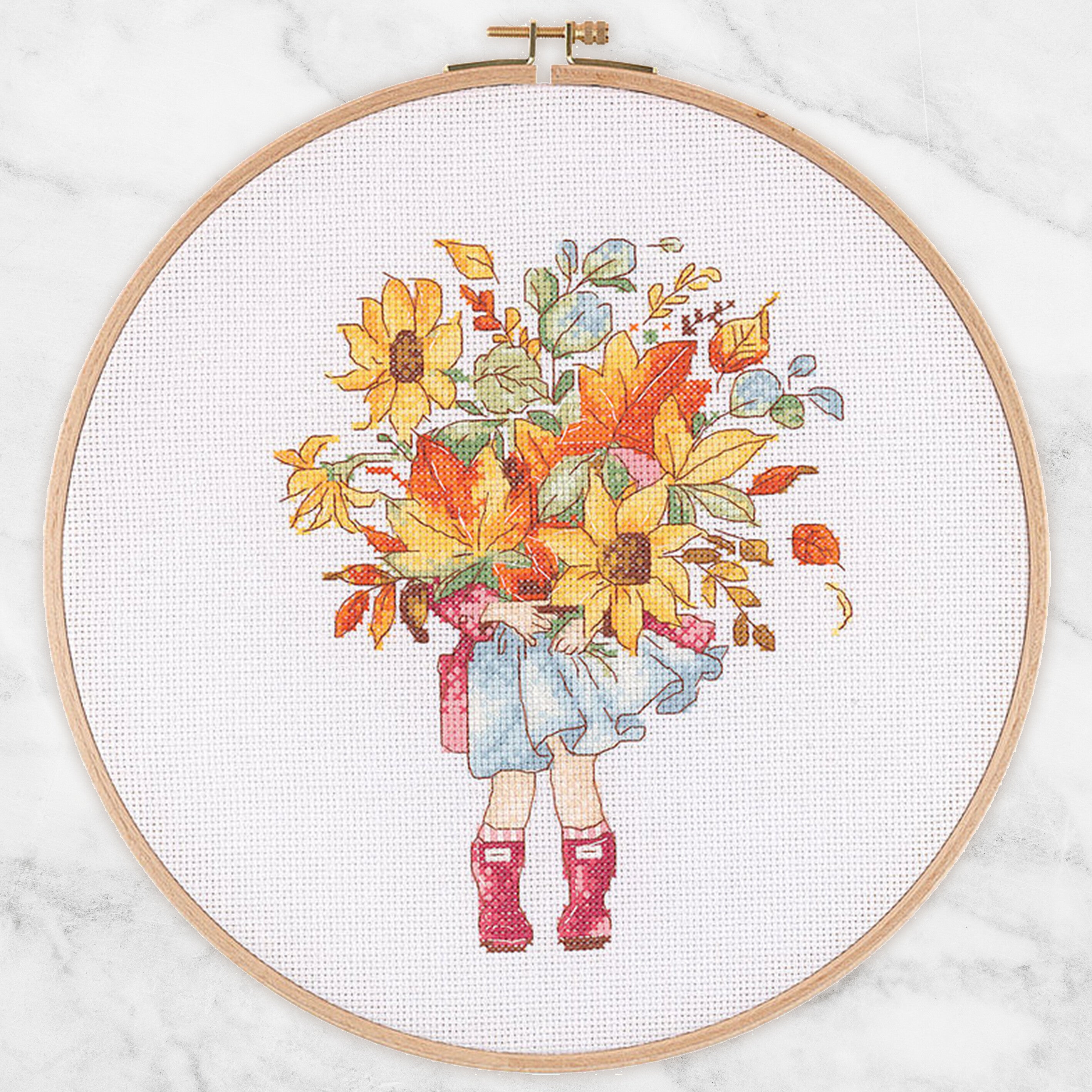 Tuva Cross Stitch Kit, Autumn Flowers - E2802