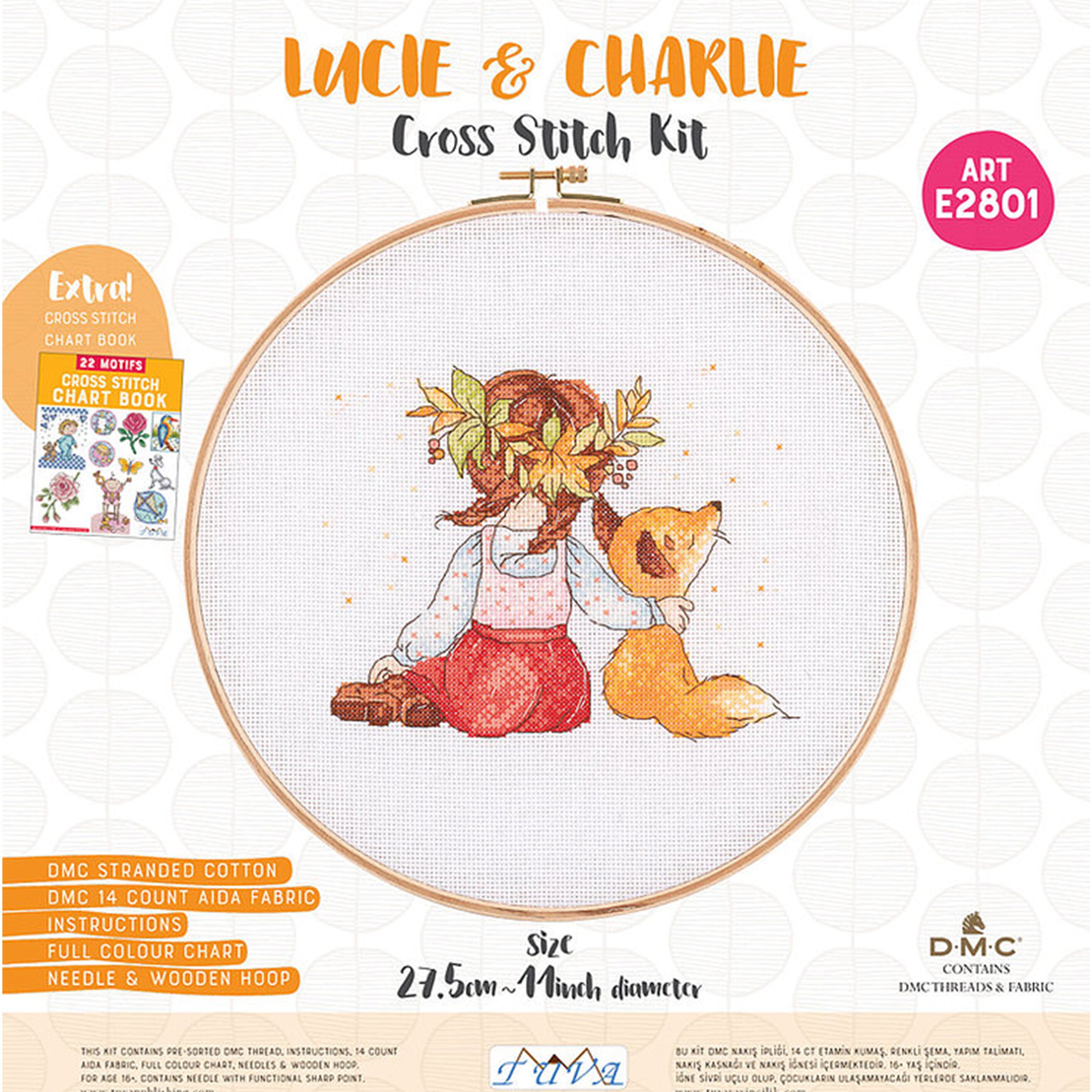 Tuva Cross Stitch Kit, Lucie & Charlie - E2801