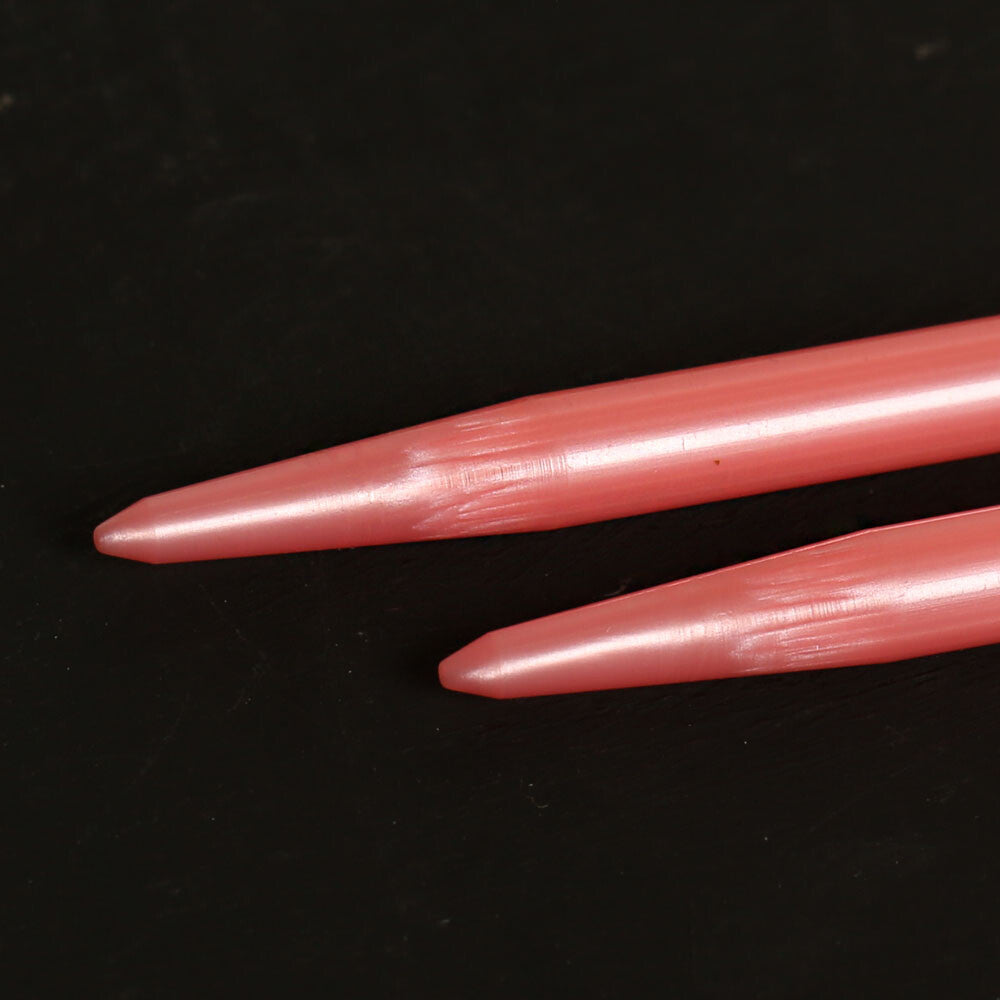 Pony Pearl 6.5 mm 35 cm Plastic Knitting Needle, Pink - 33633