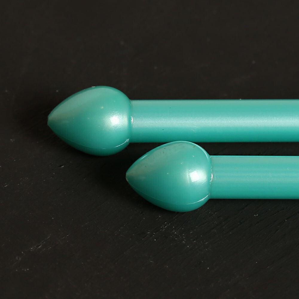 Pony Pearl 7 mm 35 cm Plastic Knitting Needle, Green - 33634