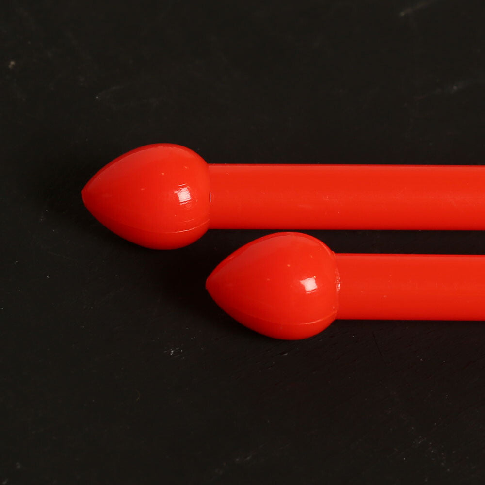 Pony Pearl 8 mm 35 cm Plastic Knitting Needle, Neon Orange - 33636