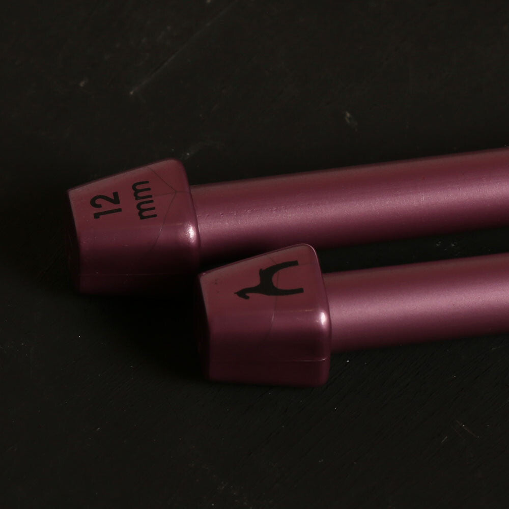 Pony Pearl 12 mm 35 cm Plastic Knitting Needle, Purple - 33640