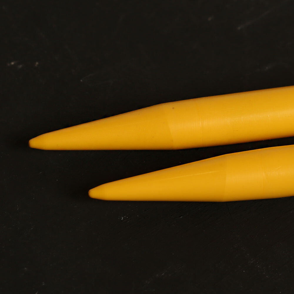 Pony Colour 12 mm 35 cm Plastic Knitting Needle, Yellow - 57670