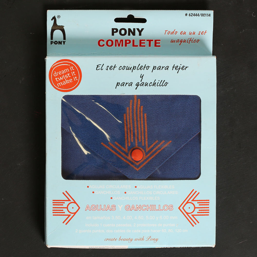 Pony Complete Knitting and Crochet Set, Blue - 62444/00114