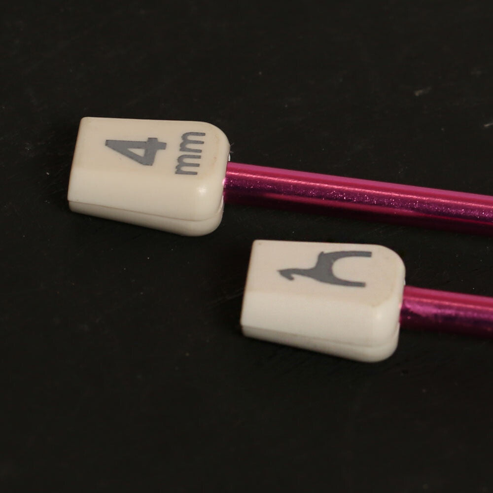 Pony Colour 4 mm 35 cm 35 cm Aluminum Knitting Needle, Claret - 33709