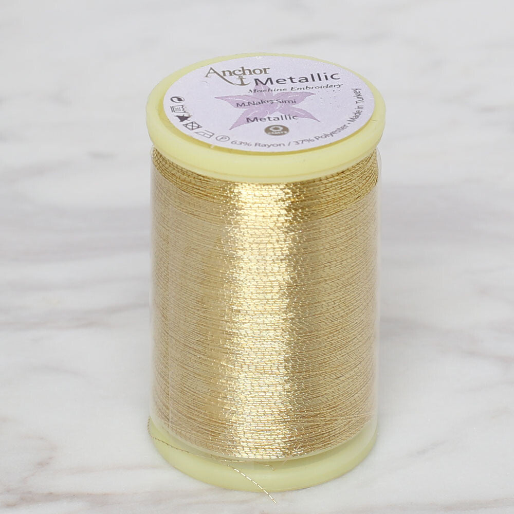 Anchor No:50 10g Metallic Machine Embroidery Thread, Yellow - 23752754