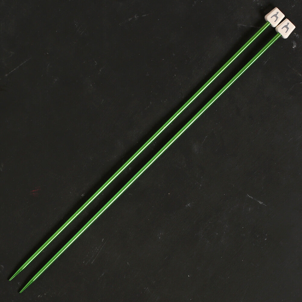 Pony Colour 4.5 mm 35 cm Aluminum Knitting Needle, Green - 33710