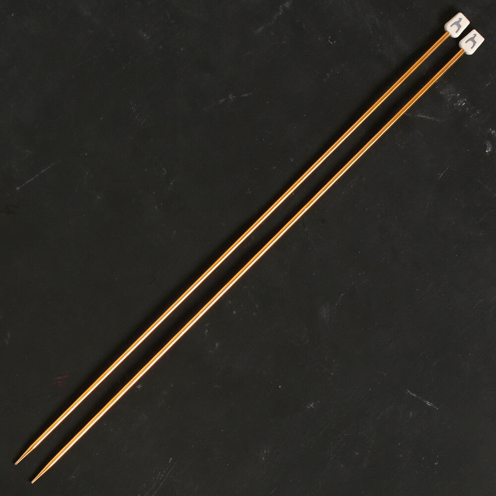 Pony Colour 3.5 mm 35 cm Aluminum Knitting Needle, Yellow - 33707