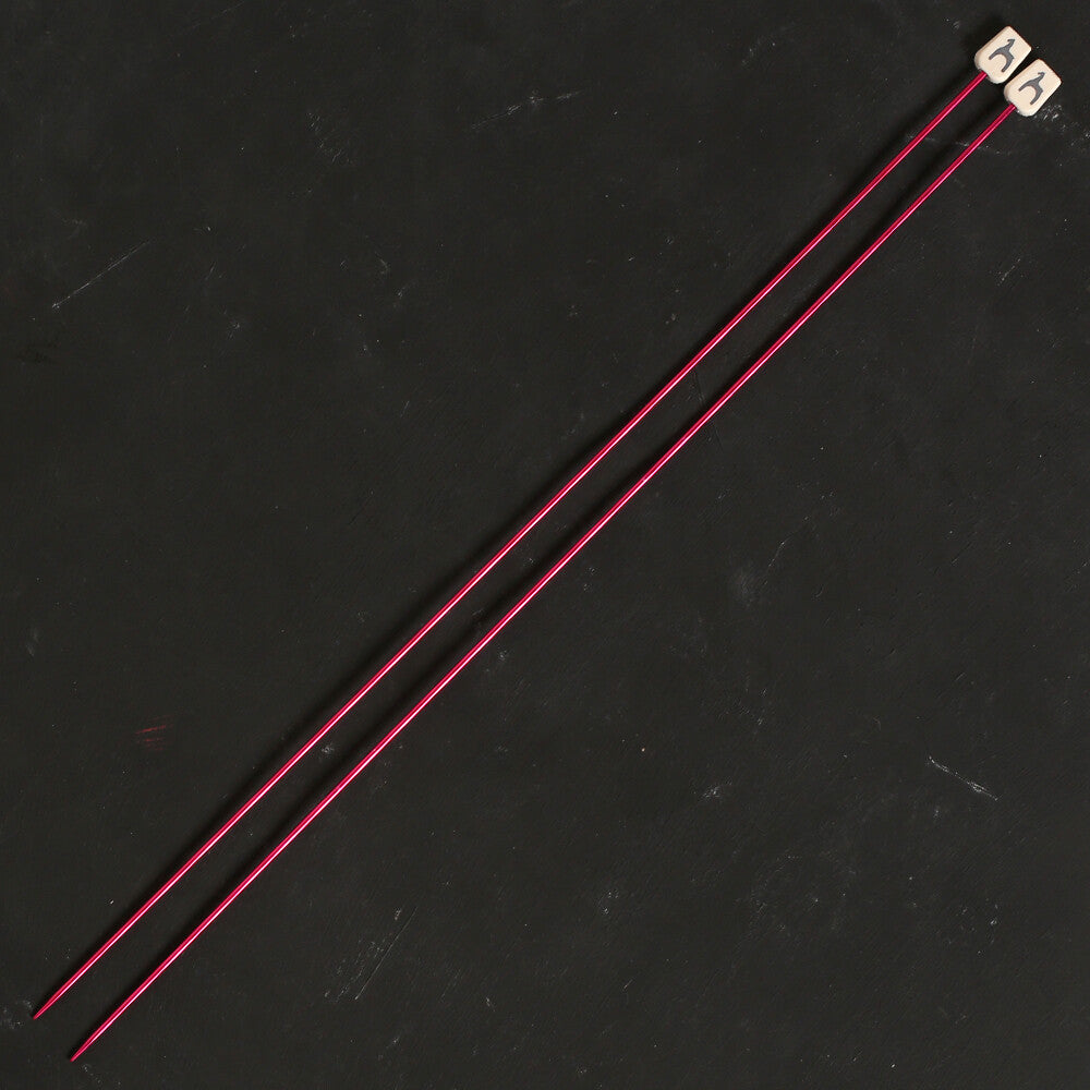 Pony Colour 2 mm 35 cm Aluminum Knitting Needle, Fuchsia - 33701