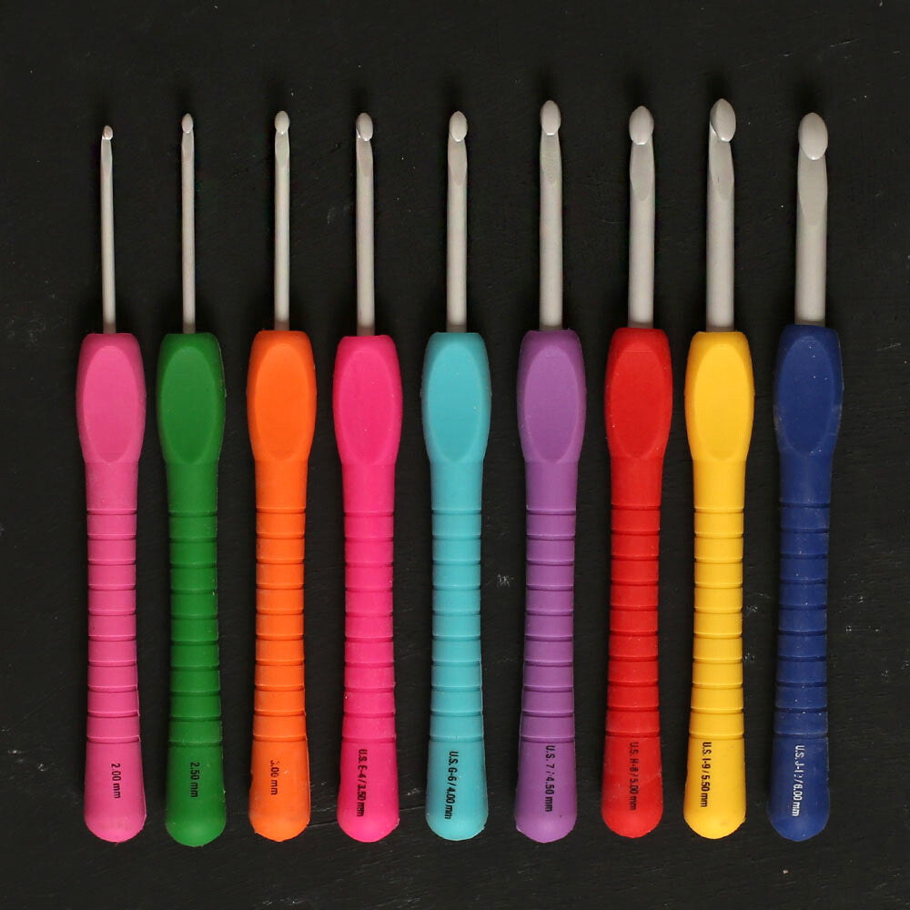 Pony Easy Grip 14 cm 9 Pieces Soft handled Crochet Hook Set - 56810