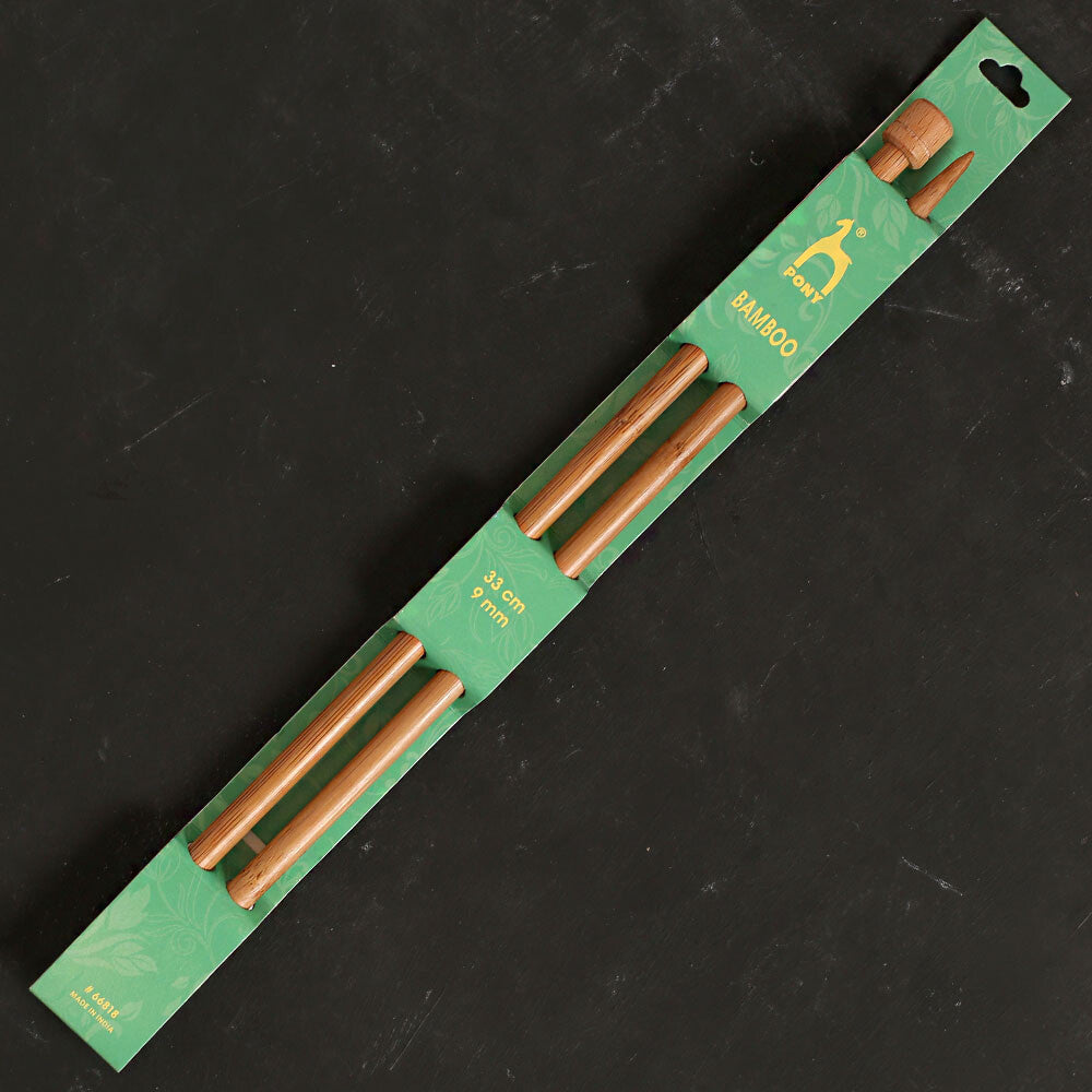 Pony Bamboo 9 mm 33 cm Bamboo Knitting Needles - 66818