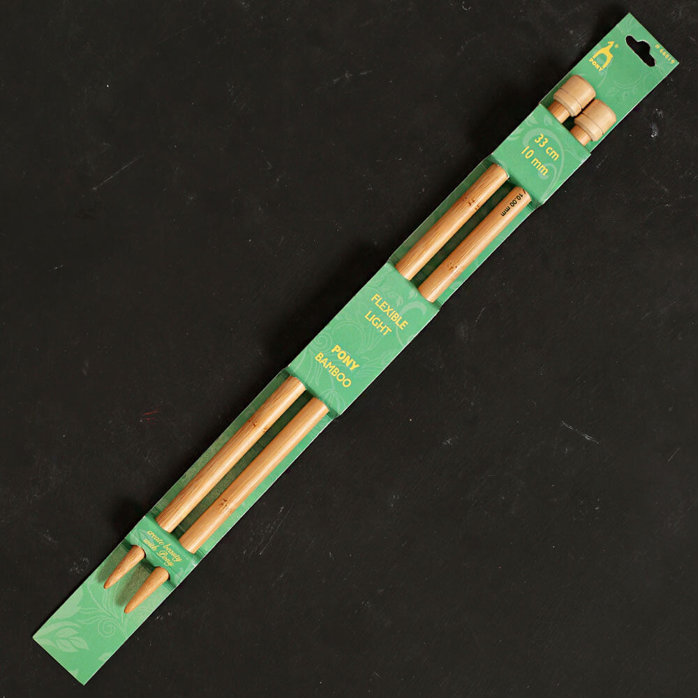 Pony Bamboo 10 mm 33 cm Bamboo Knitting Needles - 66819