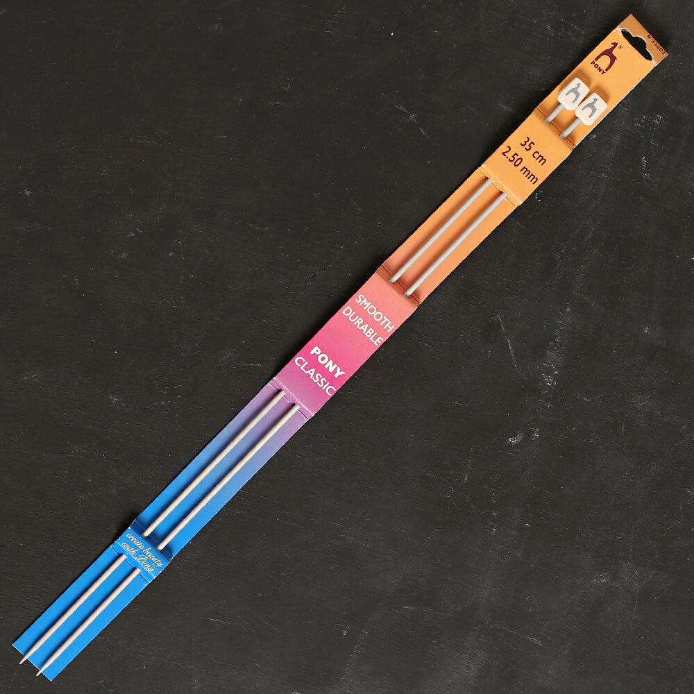 Pony 2.5 mm 35 cm Aluminium Knitting Needles - 33603